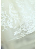 Ivory Satin Lace On-trend Flower Girl Dress With Beaded Sash